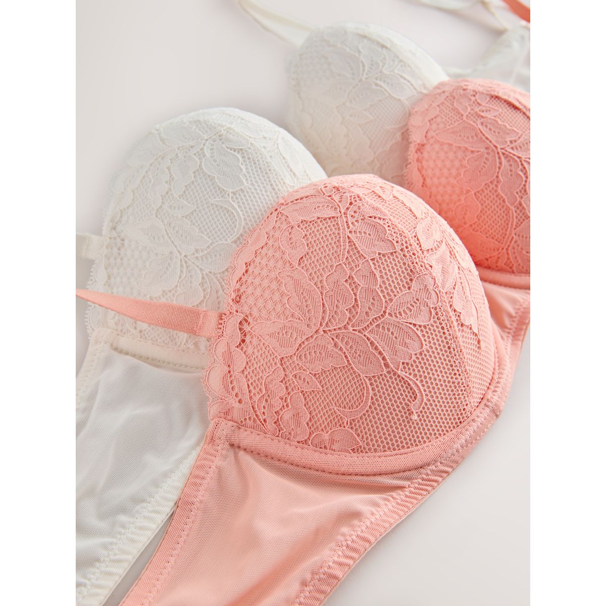 Soutien-gorge dentelle, lot de 2 abricot/crème, NEXT