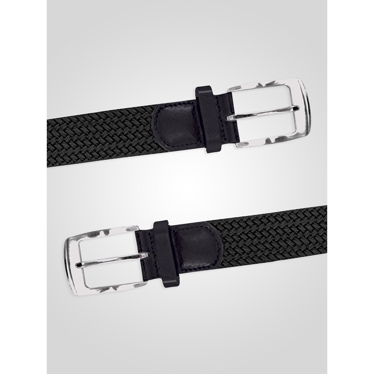 Ceinture tressée SIMON noir, DUKE