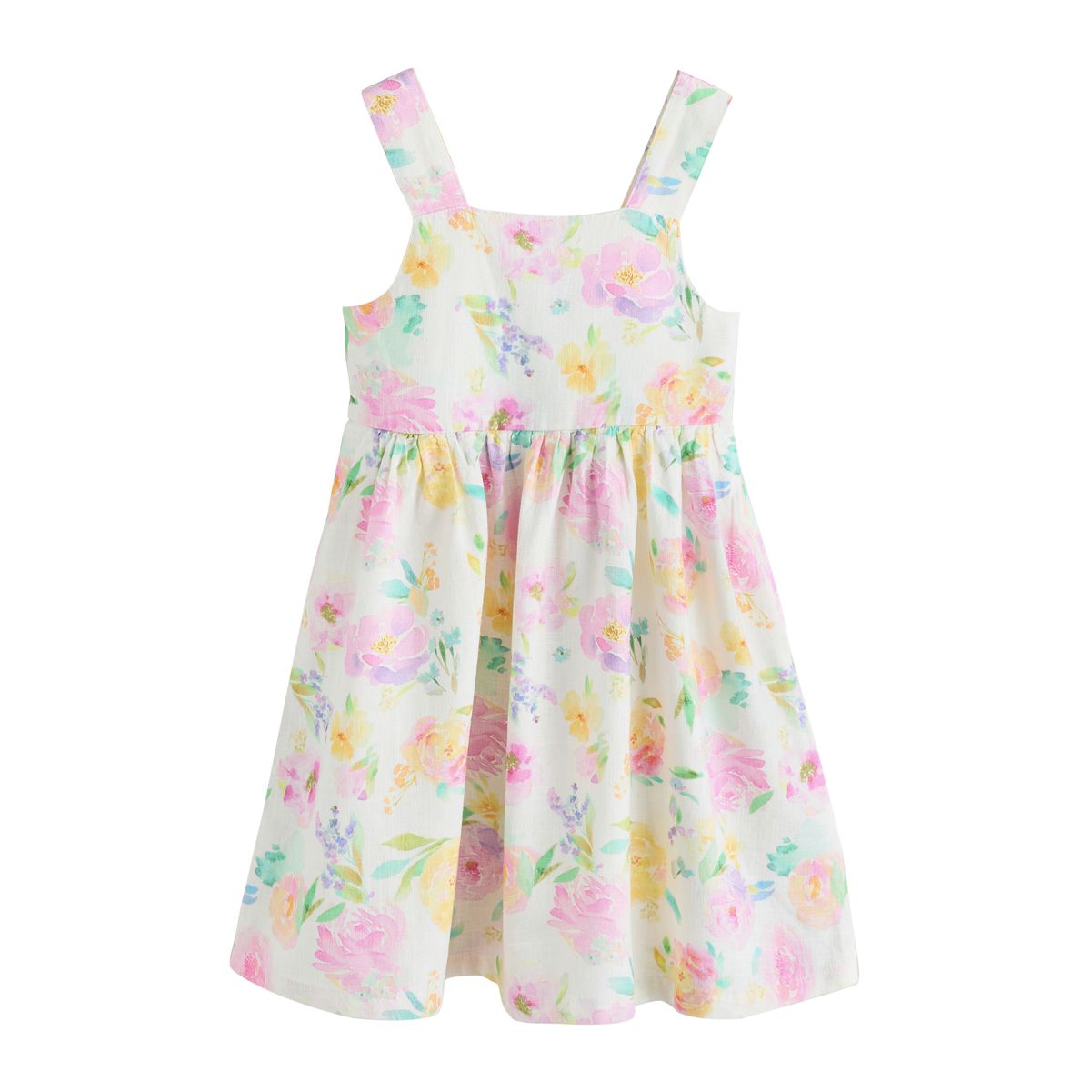 Robe d’été en lin imprimé fleuri blanc, NEXT