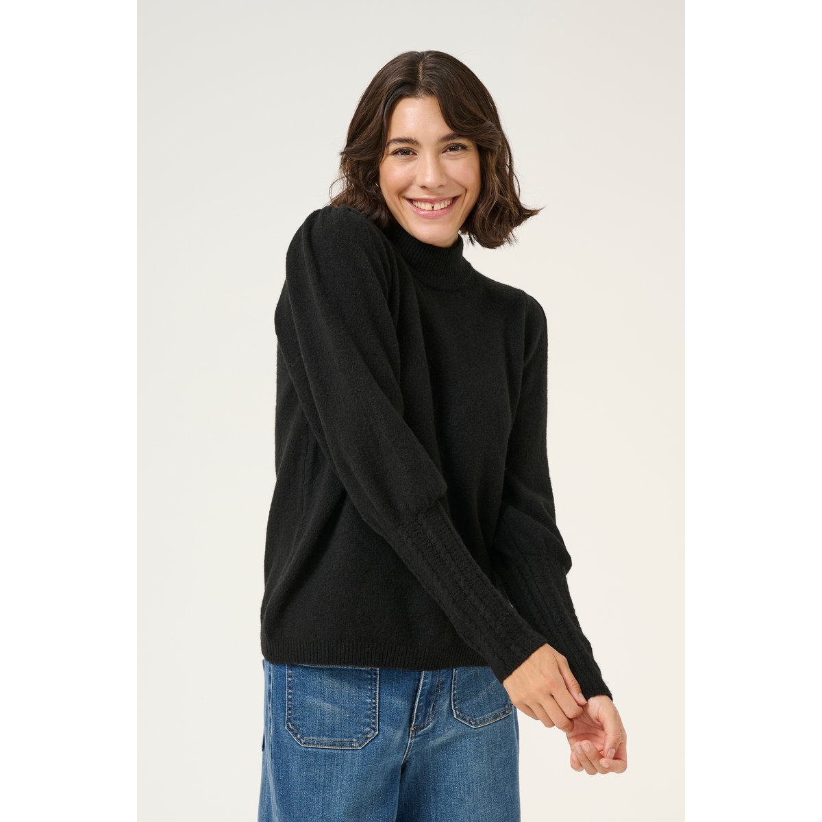 Knitted pullover noir black deep, KAFFE