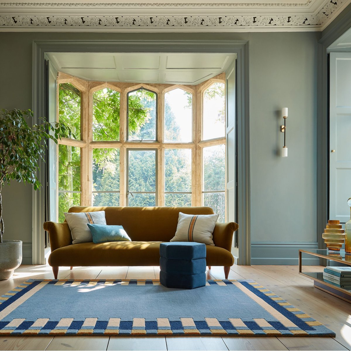 Tapis en laine KAI bleu, FLAIR RUGS