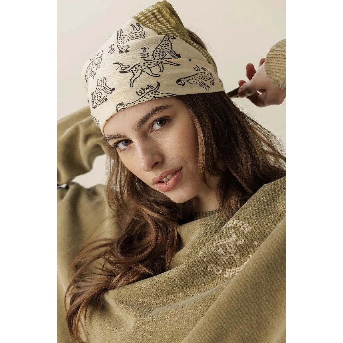 Small Foulard MANIKA PONGO beige, APACHES COLLECTIONS