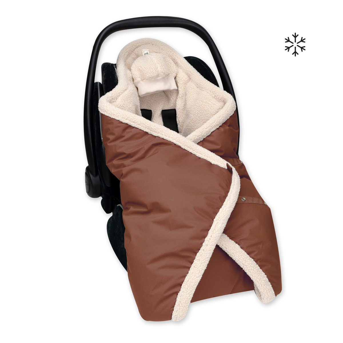 Nid d'ange bébé poussette et siège auto hiver - Pluie au chaud choco, BEMINI