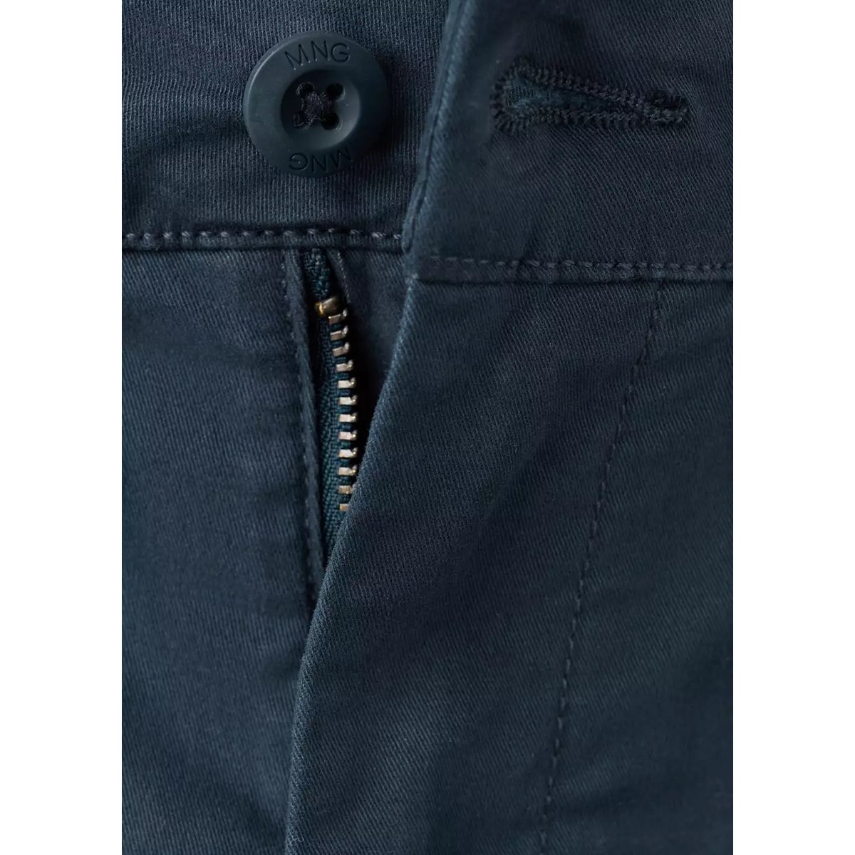 Pantalon chino uni bleu marine, MANGO TEEN