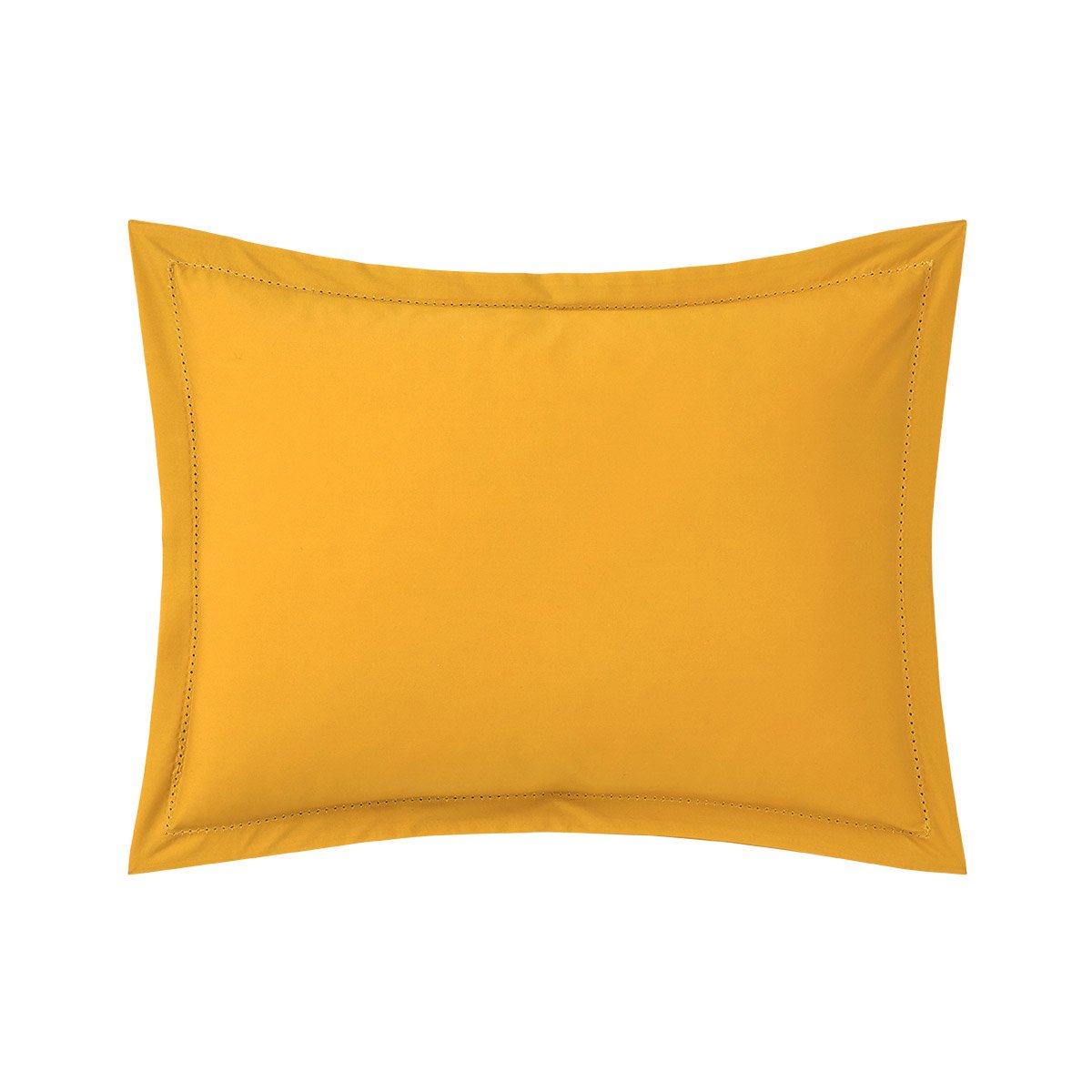 Taie d'oreiller en percale de coton orange, ALCOVE mangue, DESFORGES