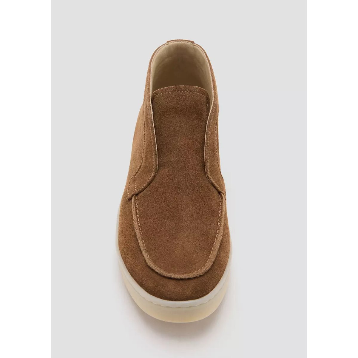 Bottines baskets cuir suédé marron, MANGO MAN