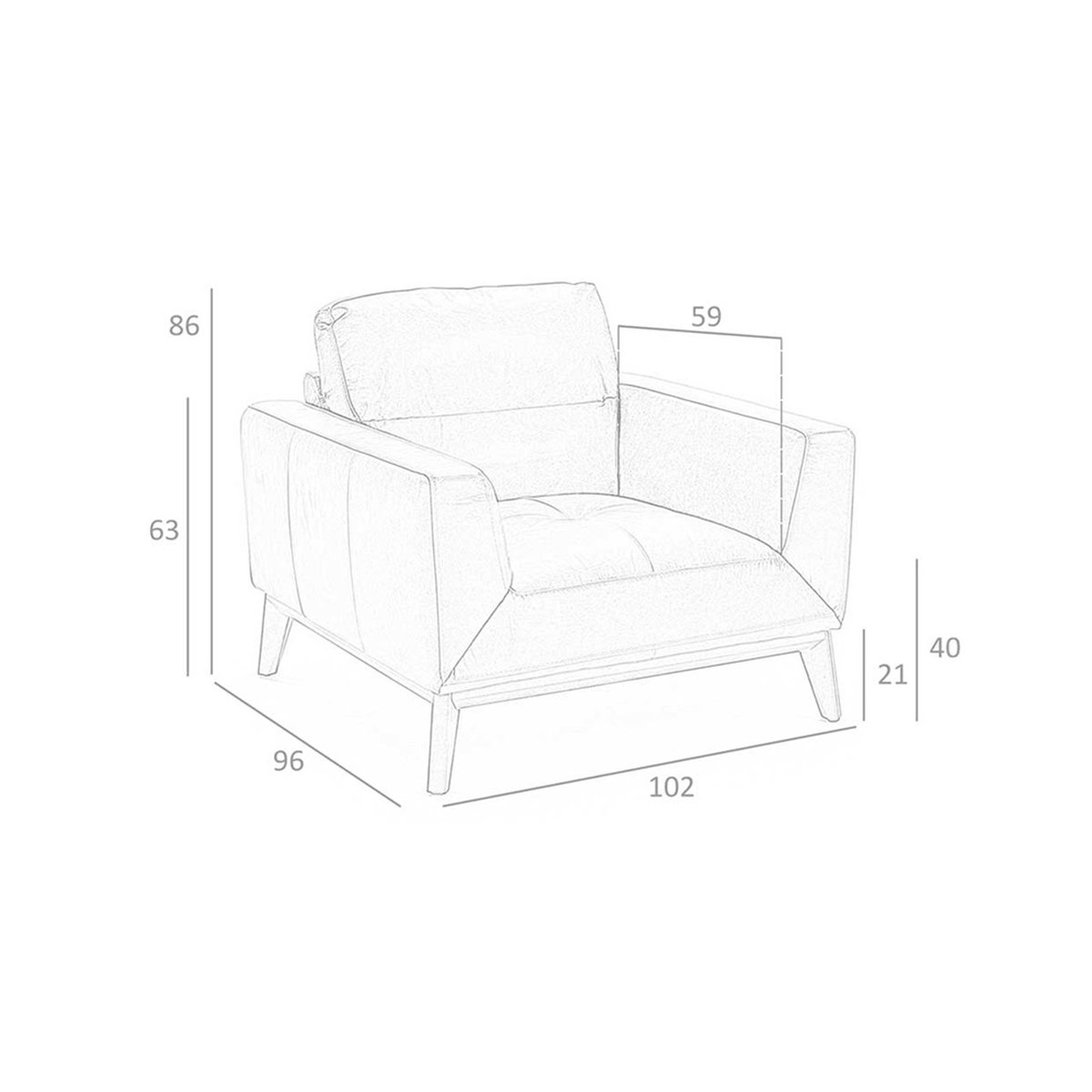 Fauteuil en cuir et pieds en bois marron | noyer, ANGEL CERDA
