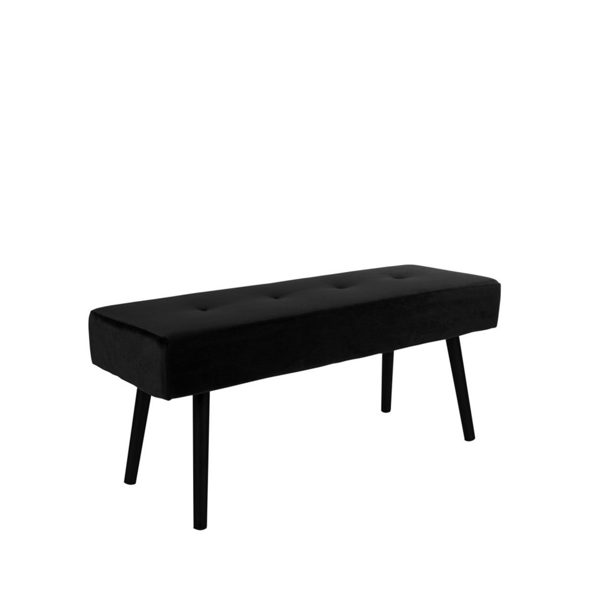 Banc en velours L100cm- SKIBY noir, HOUSE NORDIC