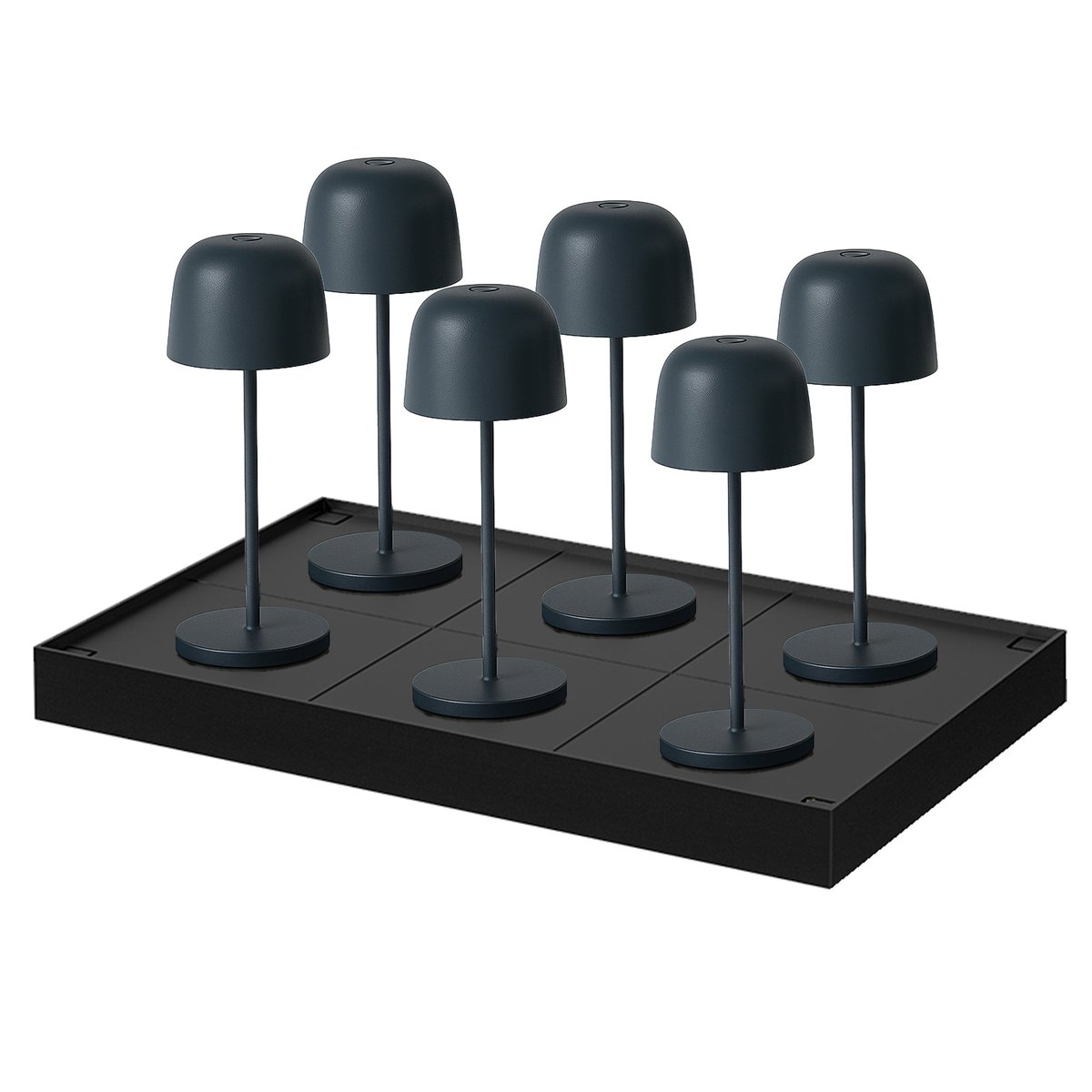 Lot de 6 Lampes de table avec socle 6x SOPHIA gris anthracite, LUMISKY