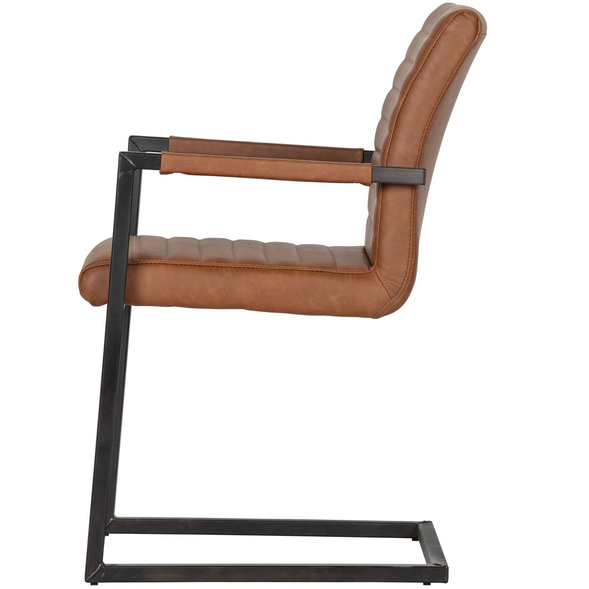 Lot de 2 chaises de salle à manger en tissu tissé BAS cognac, WOOOD
