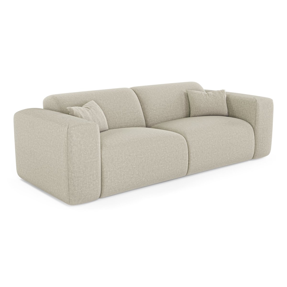Canapé convertible express dunlopillo 160cm 4 places en tissu tramé MYRA beige, SIA HOME