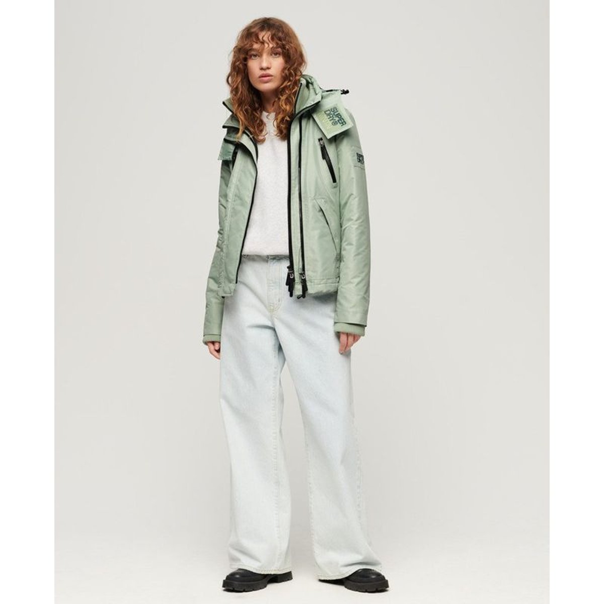 Veste à capuche Mountain Windbreaker vert d'eau, SUPERDRY