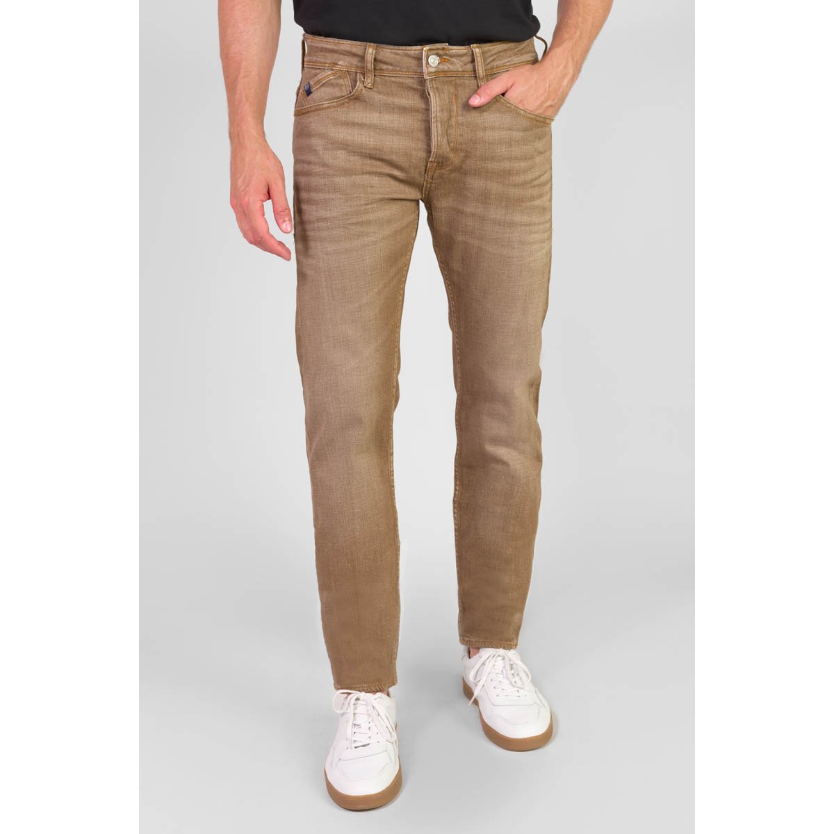 Jeans slim stretch 700/11, longueur 34 caramel, LE TEMPS DES CERISES