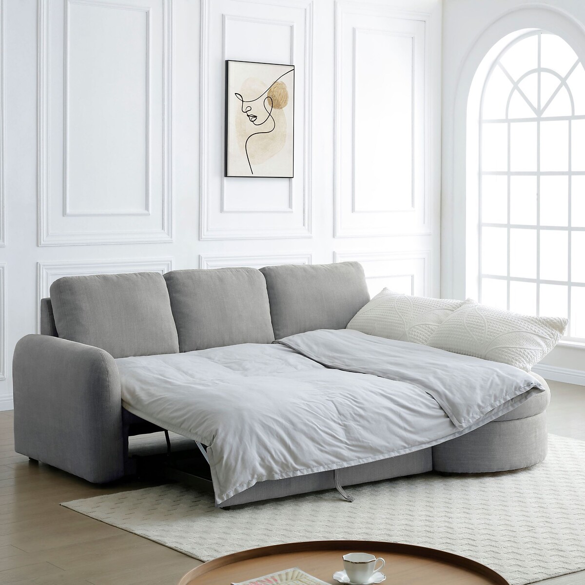 Monroe Curved Chaise Sofabed grey, ÉDITÉ