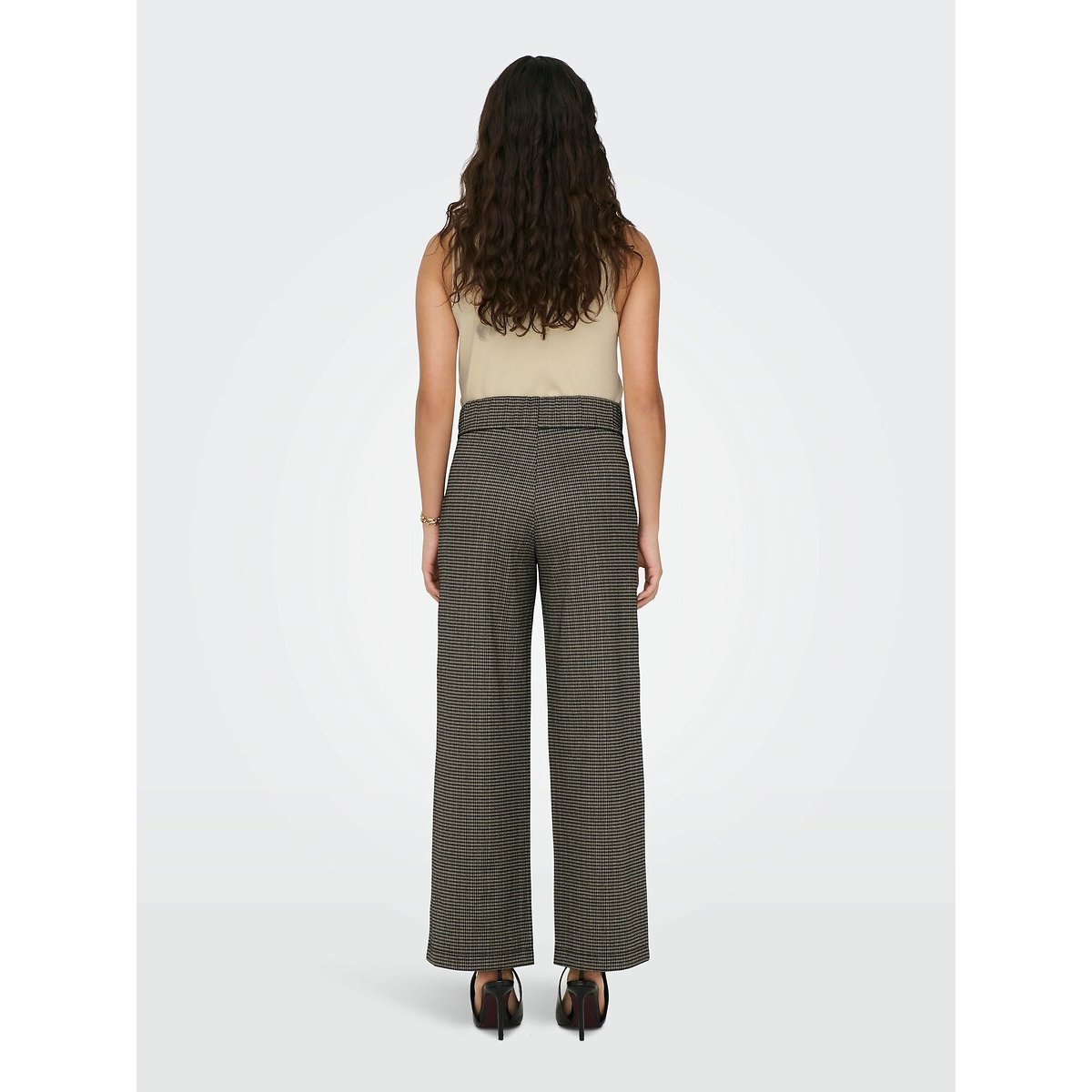 Geruite wijde broek ruitenprint, JDY