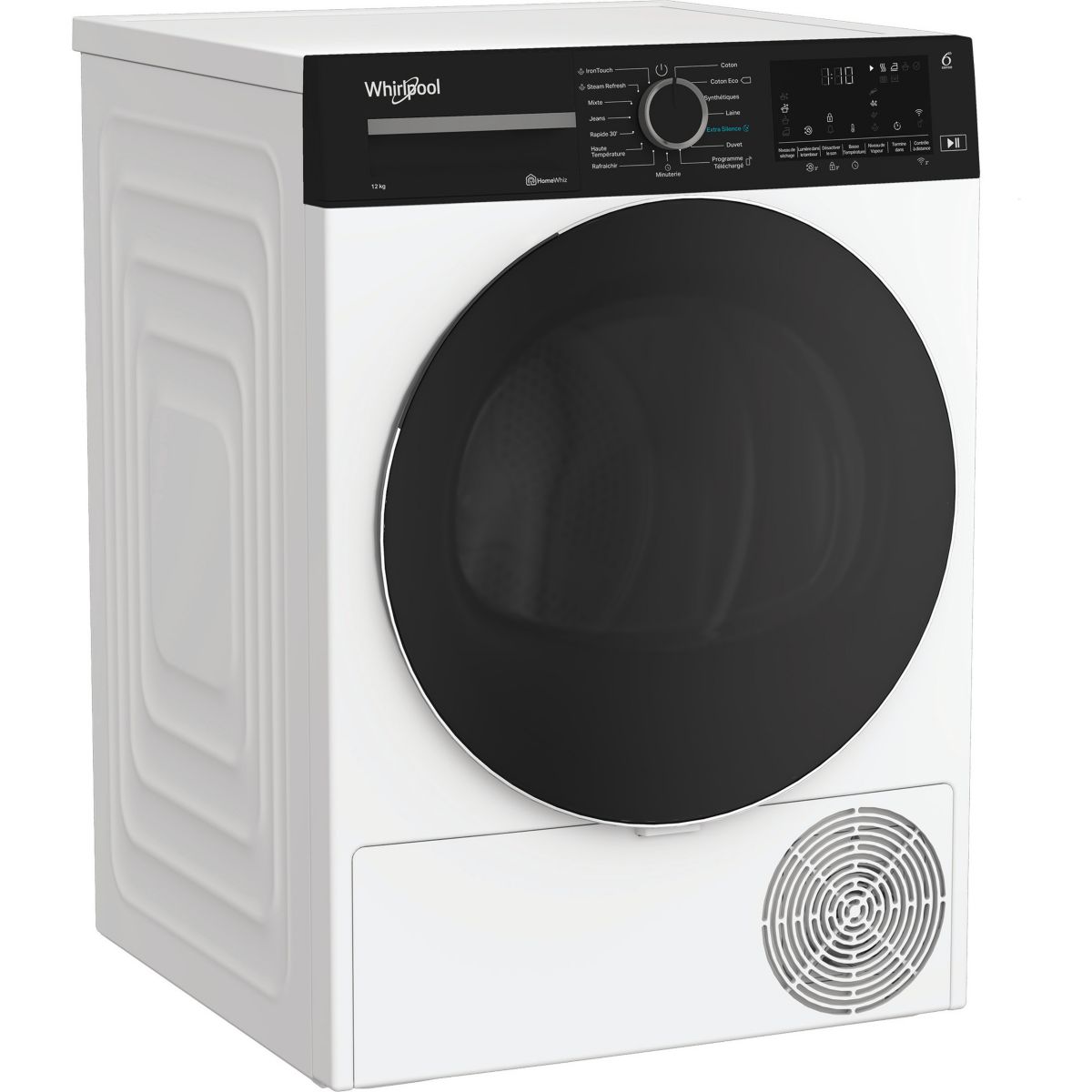 Sèche linge pompe à chaleur CWD122MWBSFR couleur unique, WHIRLPOOL