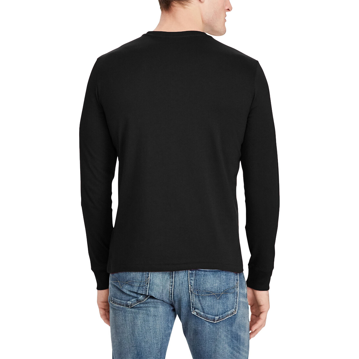 T-shirt manches longues Custom Slim Fit noir, POLO RALPH LAUREN