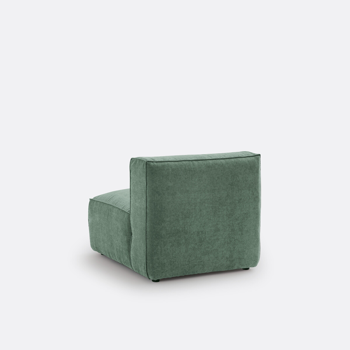 Elemento cadeirão baixo para sofá modulável, em veludo texturado, SEVEN verde-acinzentado, LA REDOUTE INTERIEURS