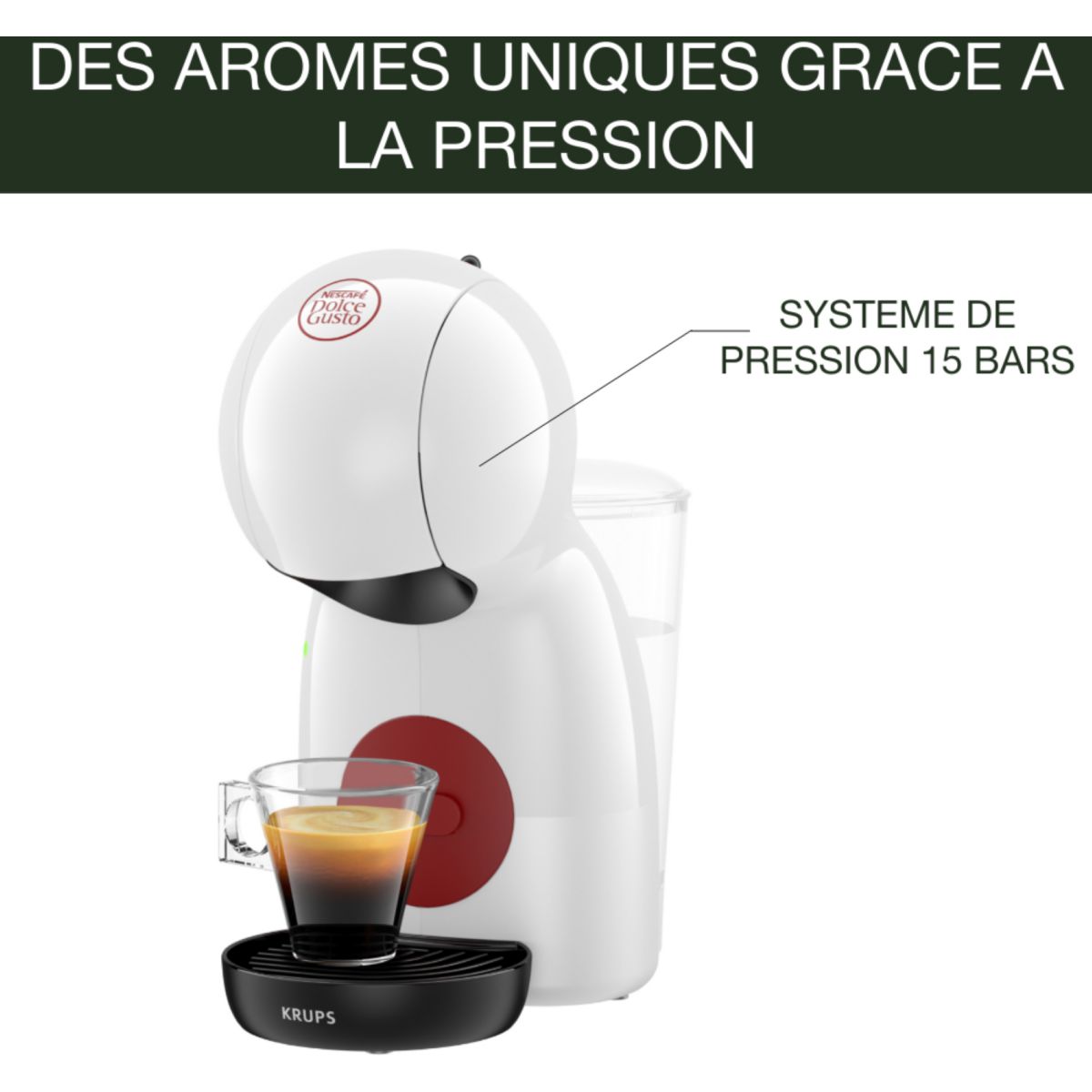 Cafetière Dolce Gusto Piccolo XS YY5218FD blanc/rouge, KRUPS