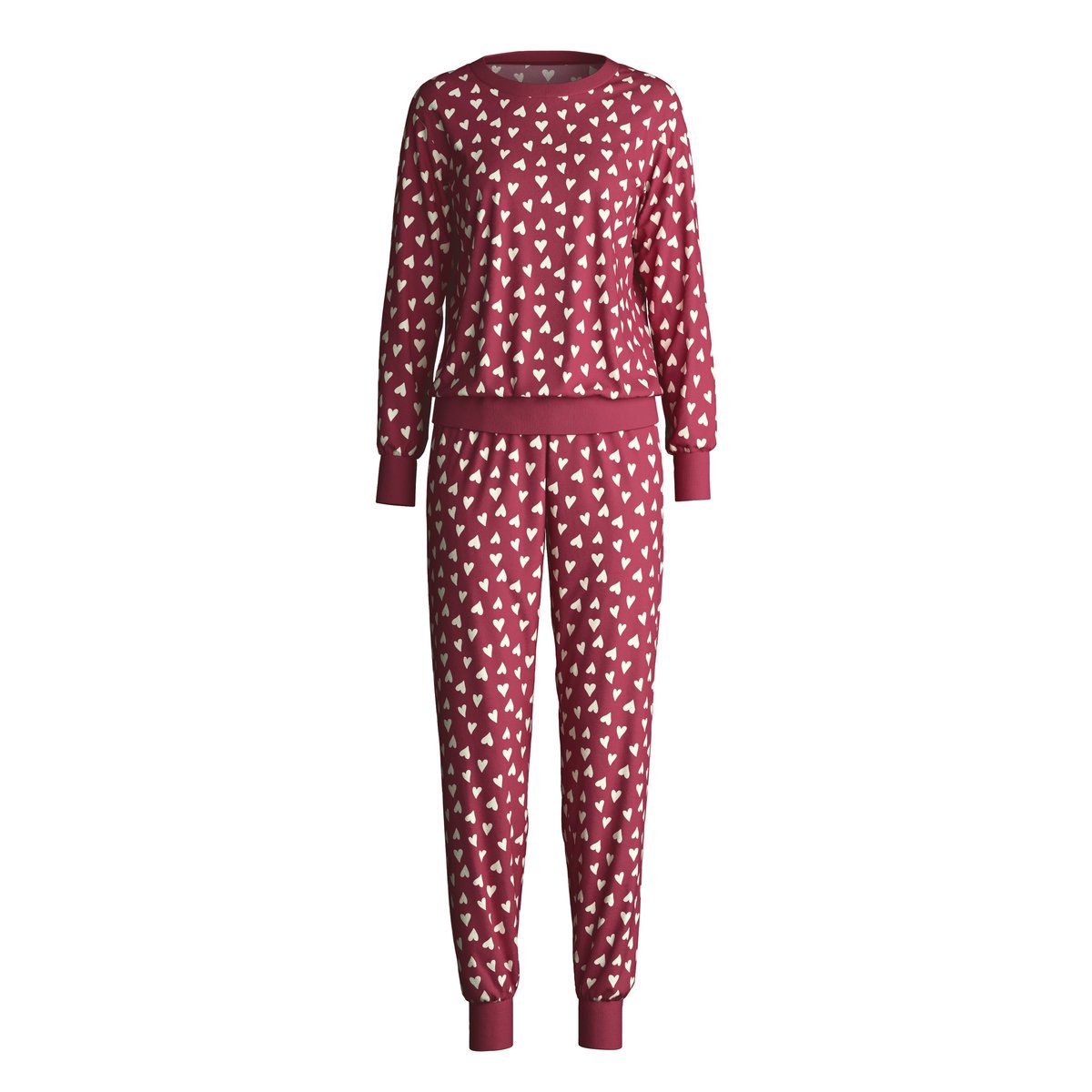 Pyjama avec bords élastiques manches longues Coton COTTON SPECIAL rouge mars, CALIDA