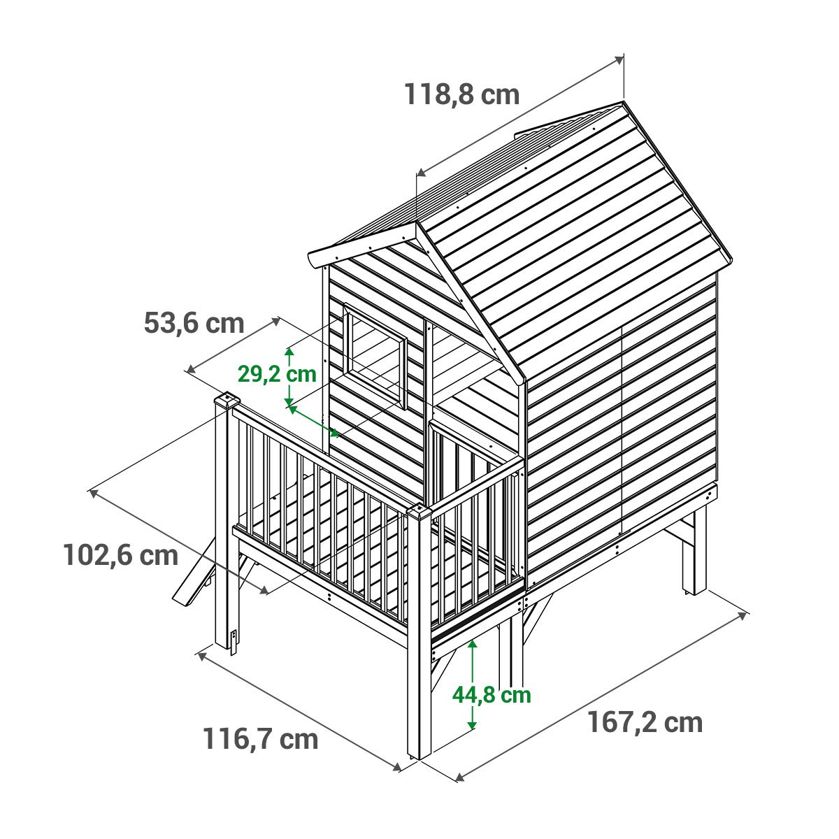 Maisonnette - Cabane En Bois Traité Pour Enfants, Winny bois, CEMONJARDIN