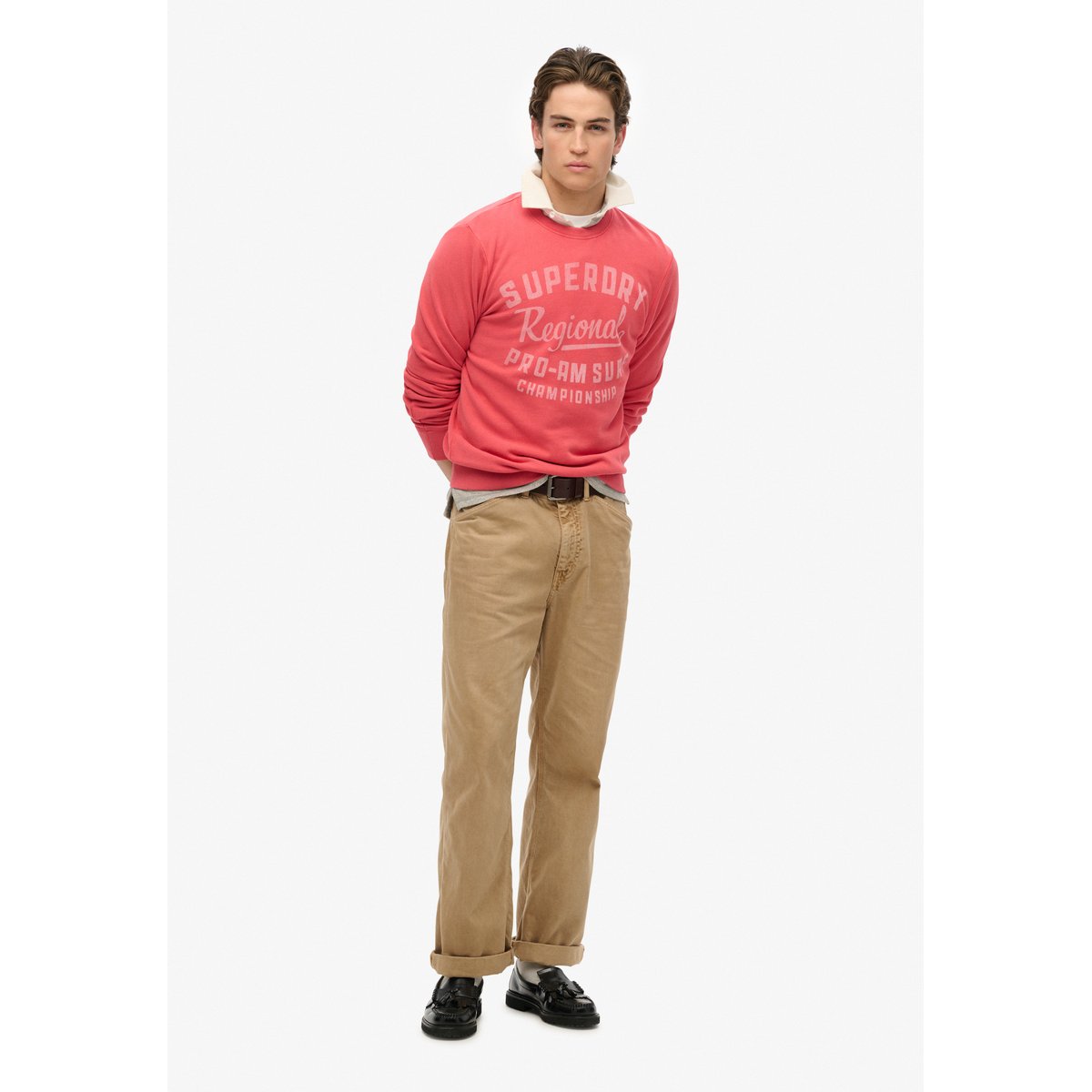 Sweat ras du cou décontracté Lo-Fi Outdoors rouge pomme au four, SUPERDRY