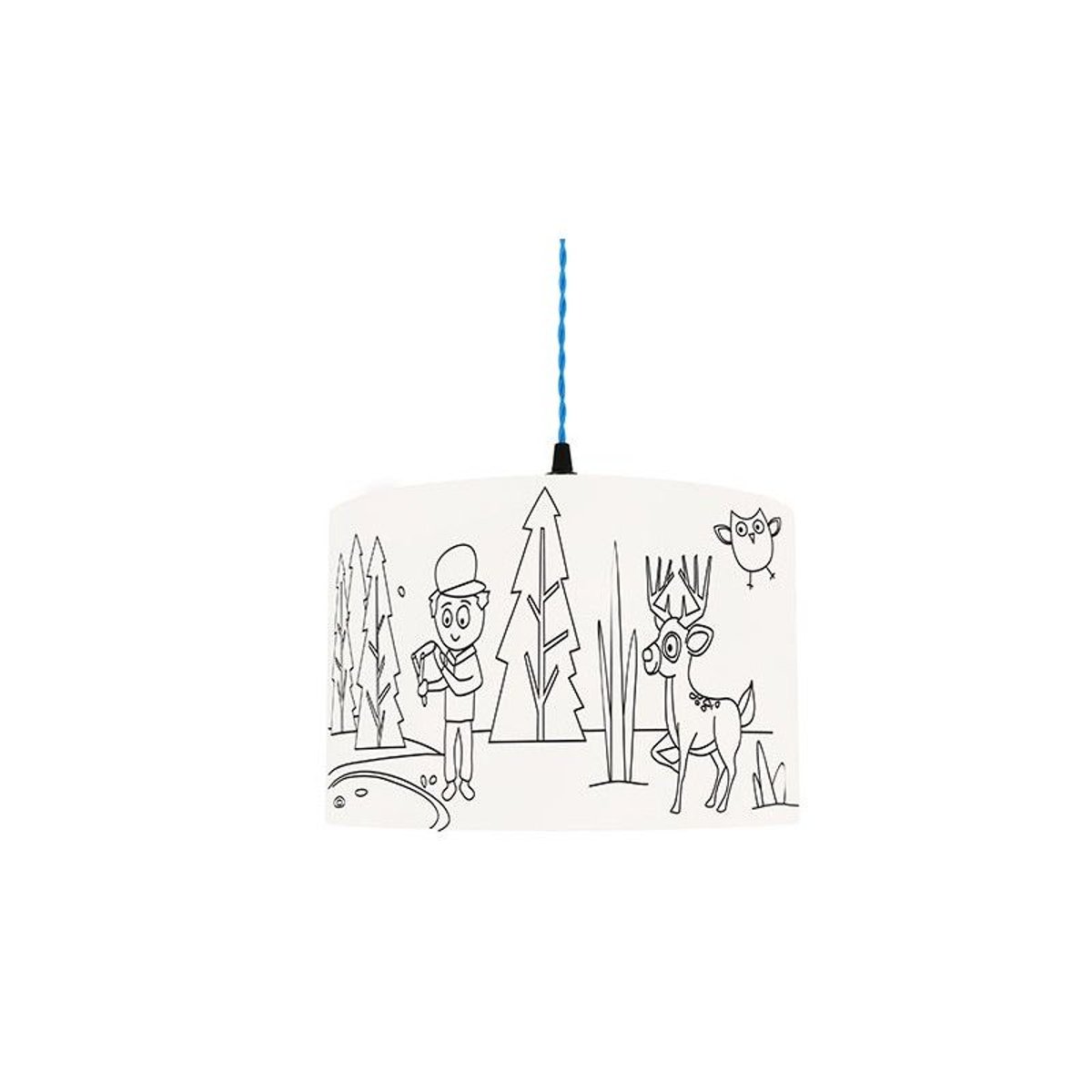 Luminaire à colorier pour enfant Forêt couleur unique, MULLAN LIGHTING