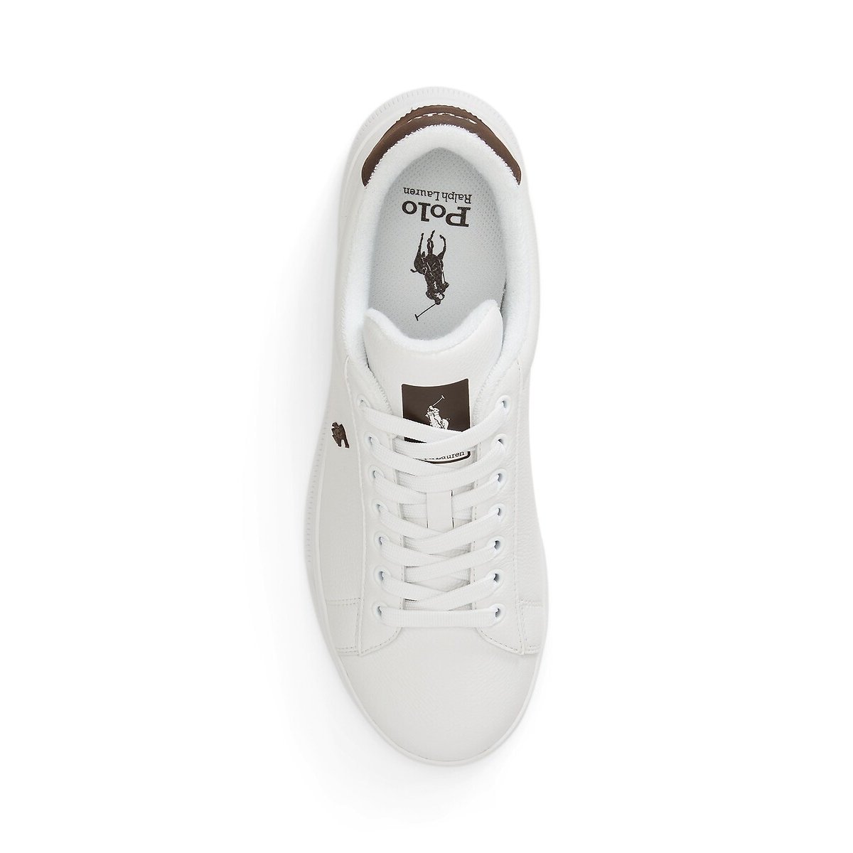 Heritage Court 3 Leather Trainers white/brown, POLO RALPH LAUREN