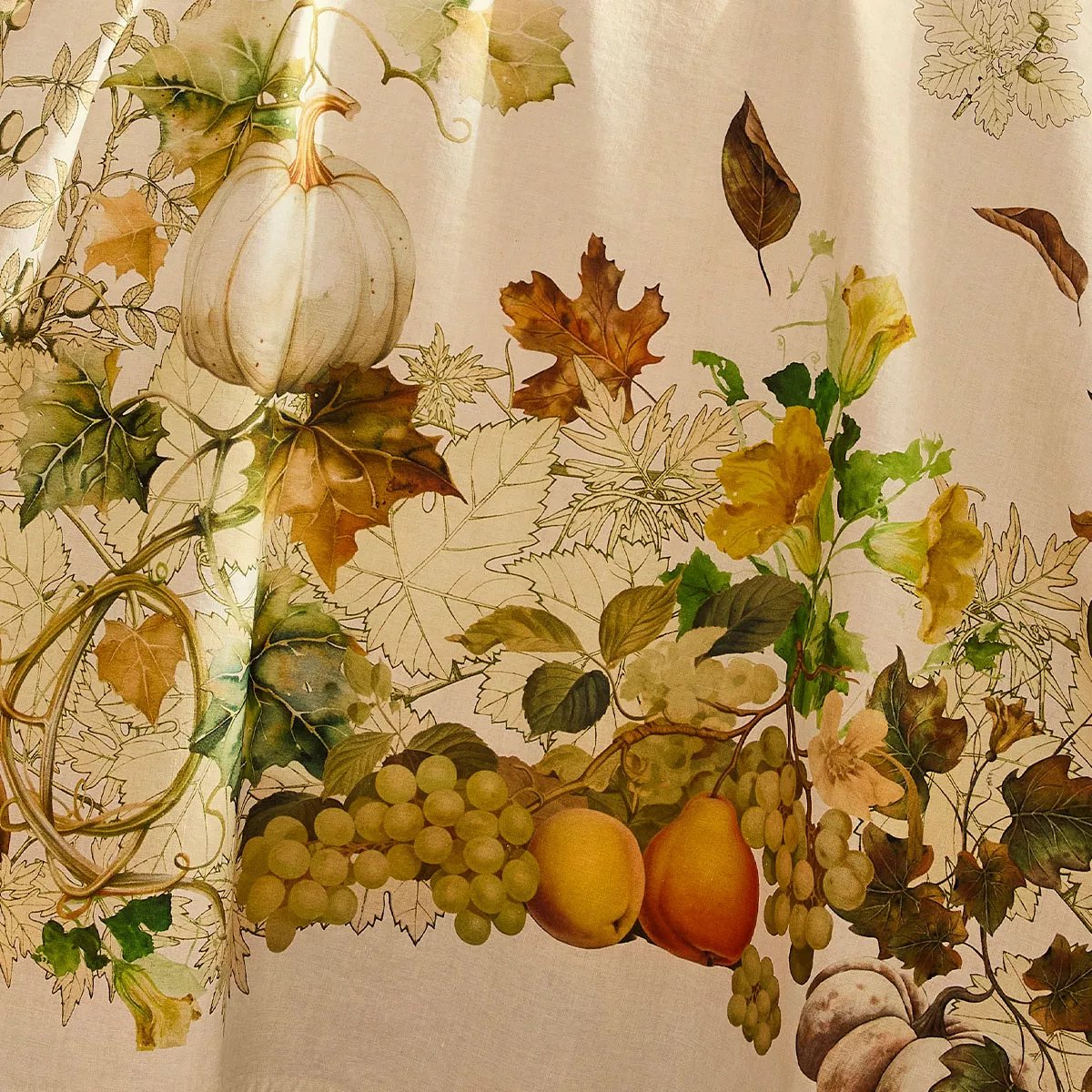 Nappe lin & coton lavé DELICES D'AUTOMNE potiron, GARNIER THIEBAUT