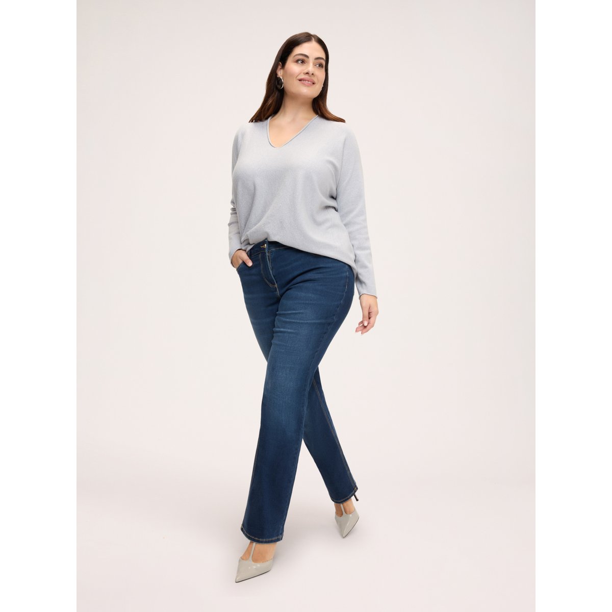Jean regular délavage sombre washed bleu, FIORELLA RUBINO