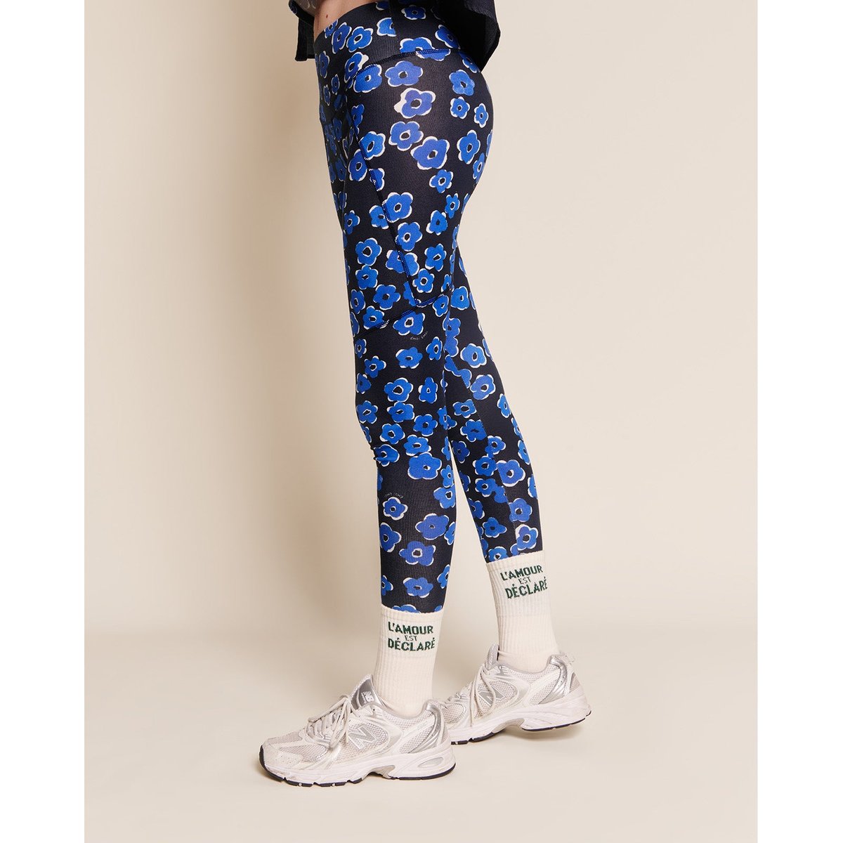 Legging en coton bio fleuri, LOULOU bleu - bleu, EMOI EMOI