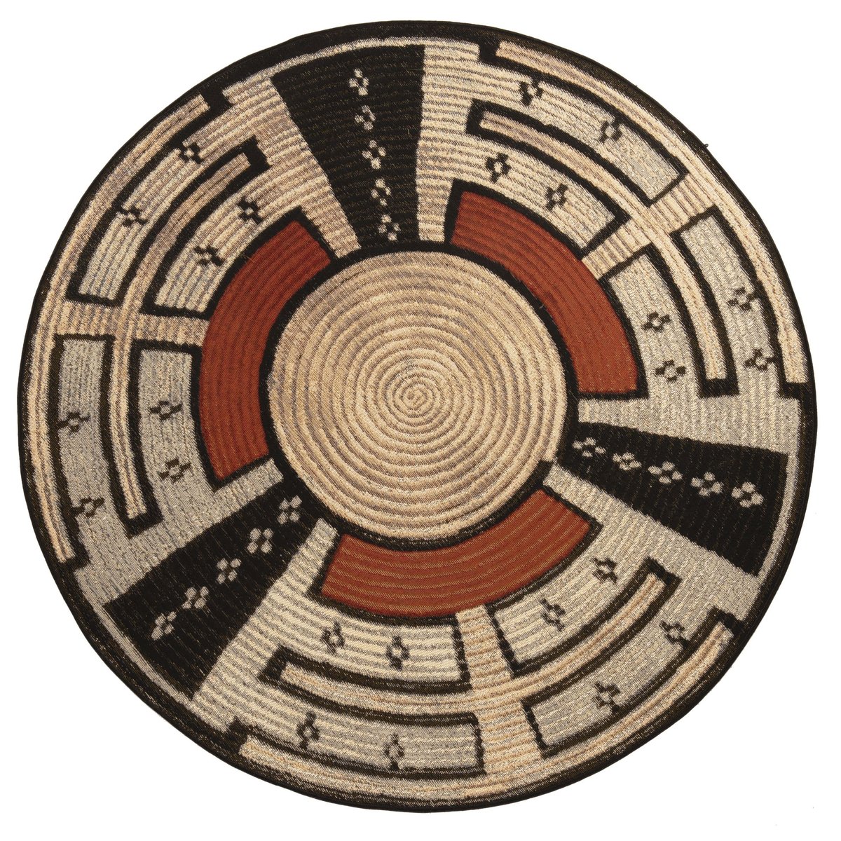 Tapis d'extérieur tissé plat à motifs géométriques - AURORA beige, GINO FALCONE