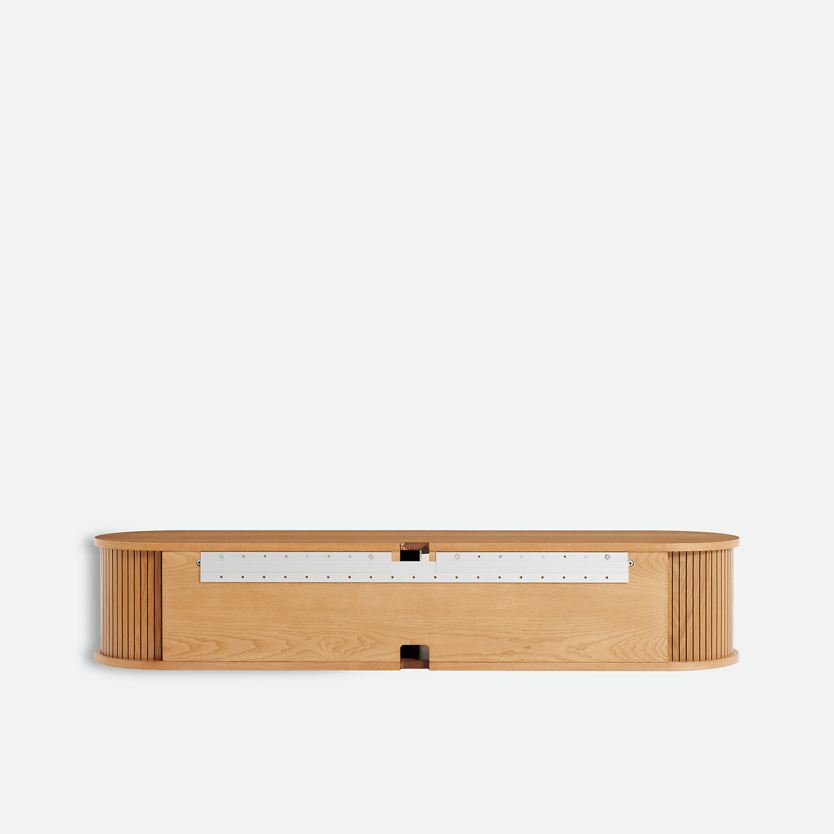 Meuble TV suspendu, en placage chêne, 2 portes coulissantes, L160 cm, MARCELINO chêne, LA REDOUTE INTERIEURS