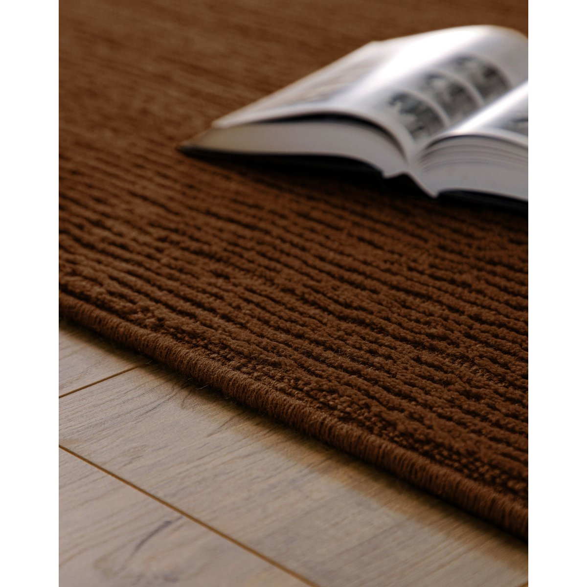 Tapis en laine avec relief , CASTELLO ONE marron, WECON HOME
