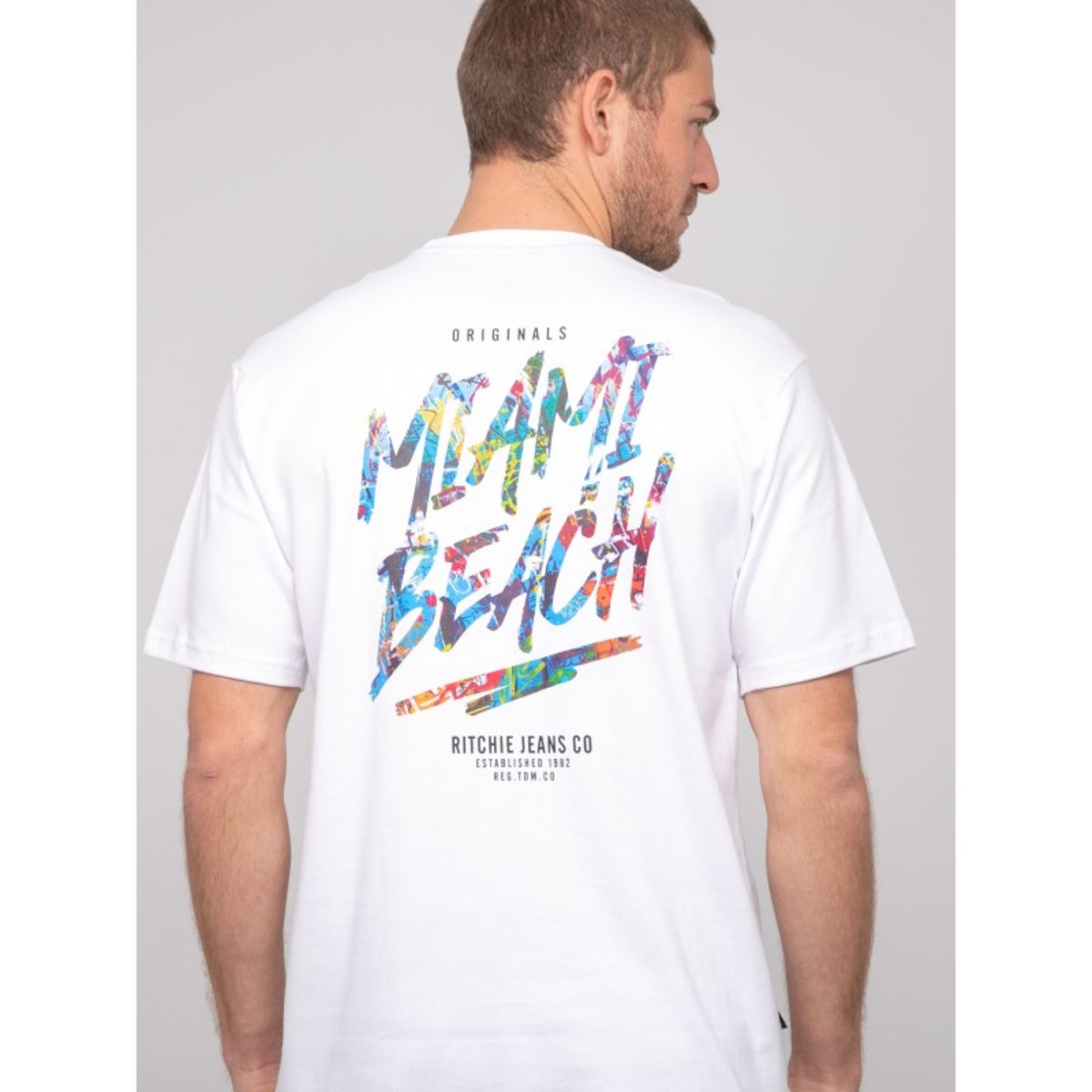 T-shirt Oversize Coton Motifs Nascade blanc, RITCHIE