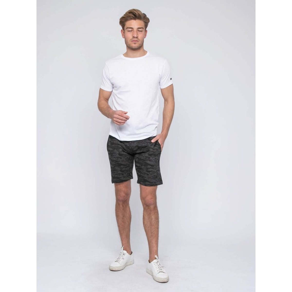 Bermuda Molleton Motif Militaire Banvou gris, RITCHIE