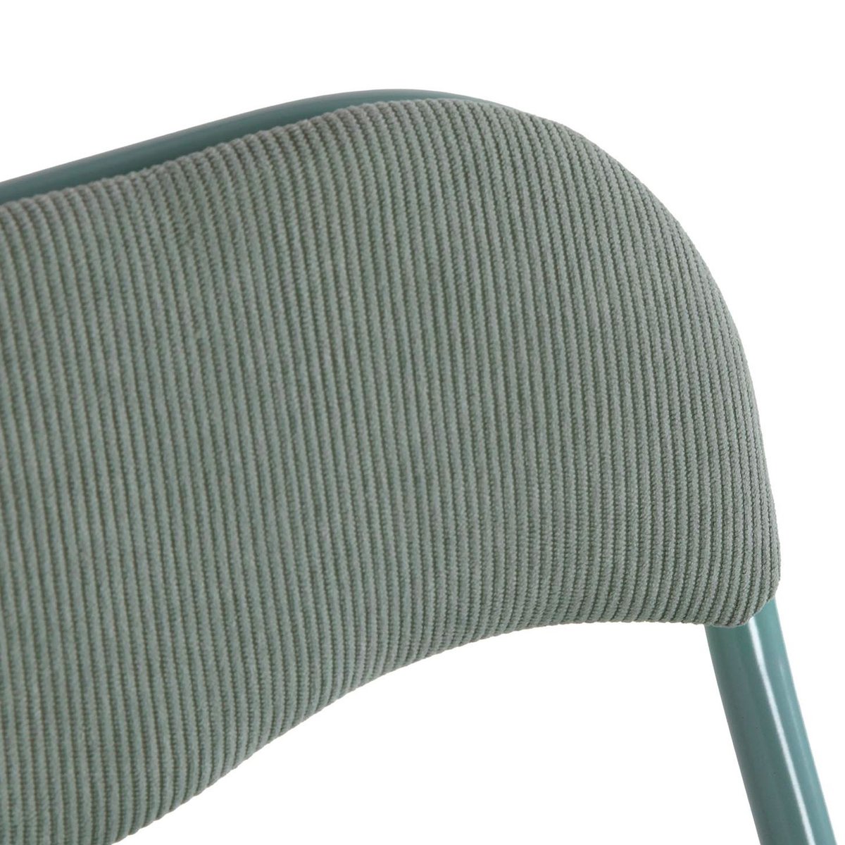 Chaise d'appoint pliante en velours côtelé vert 43x44x78cm vert, VERSA