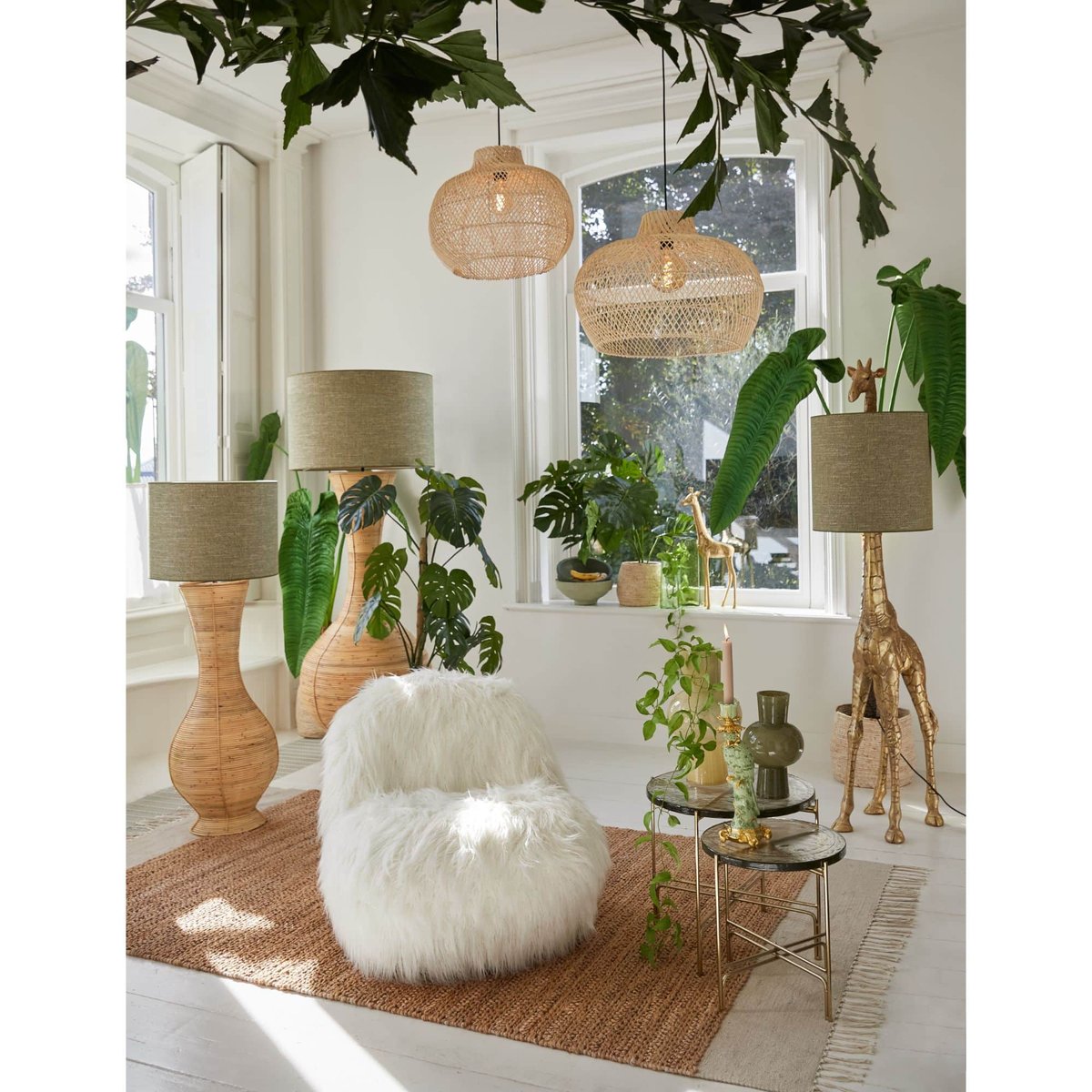 Suspension Rotan CHARITA naturel, LIGHT & LIVING