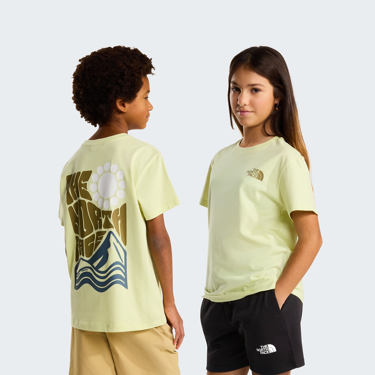 T-shirt manches courtes avec imprimé au dos jaune, THE NORTH FACE