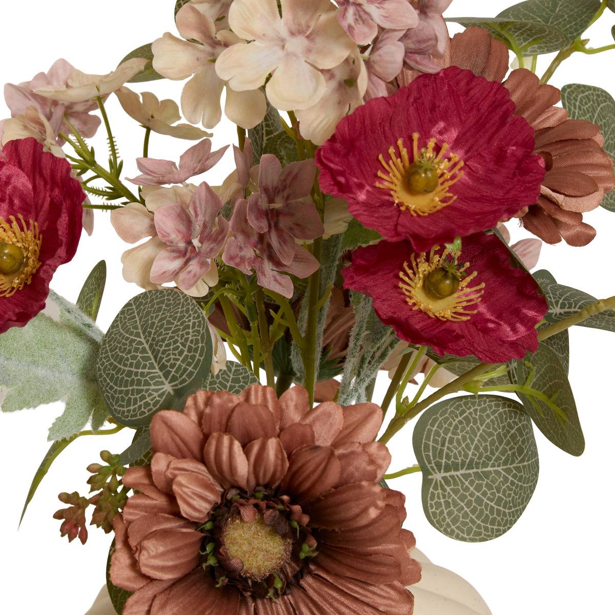 Composition florale artificielle avec vase en grès MONA multicolore, ATMOSPHERA