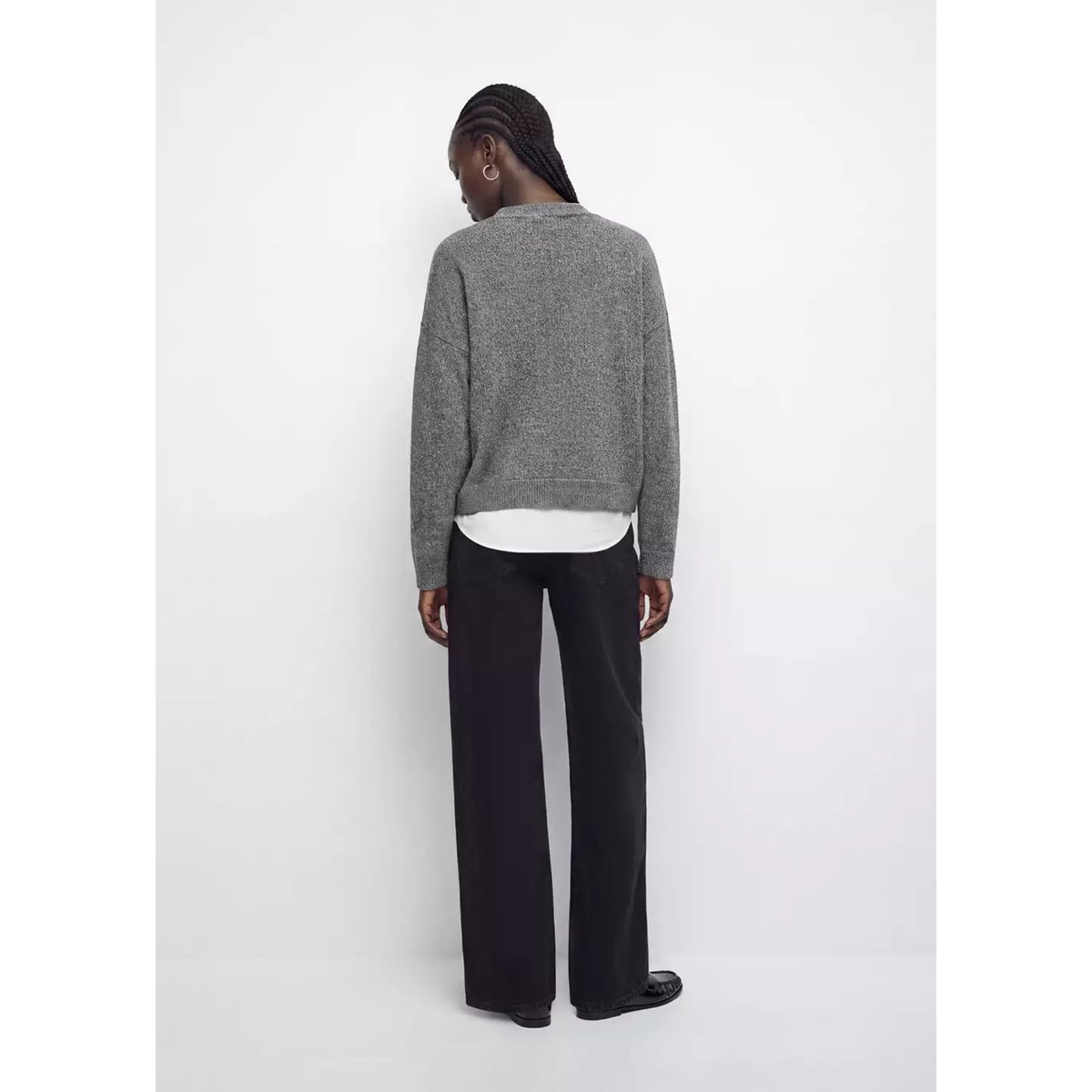 Pull dublin gris chiné foncé, MANGO TEEN