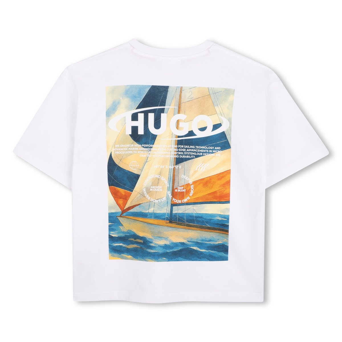Tee-shirt manches courtes blanc, HUGO KIDSWEAR