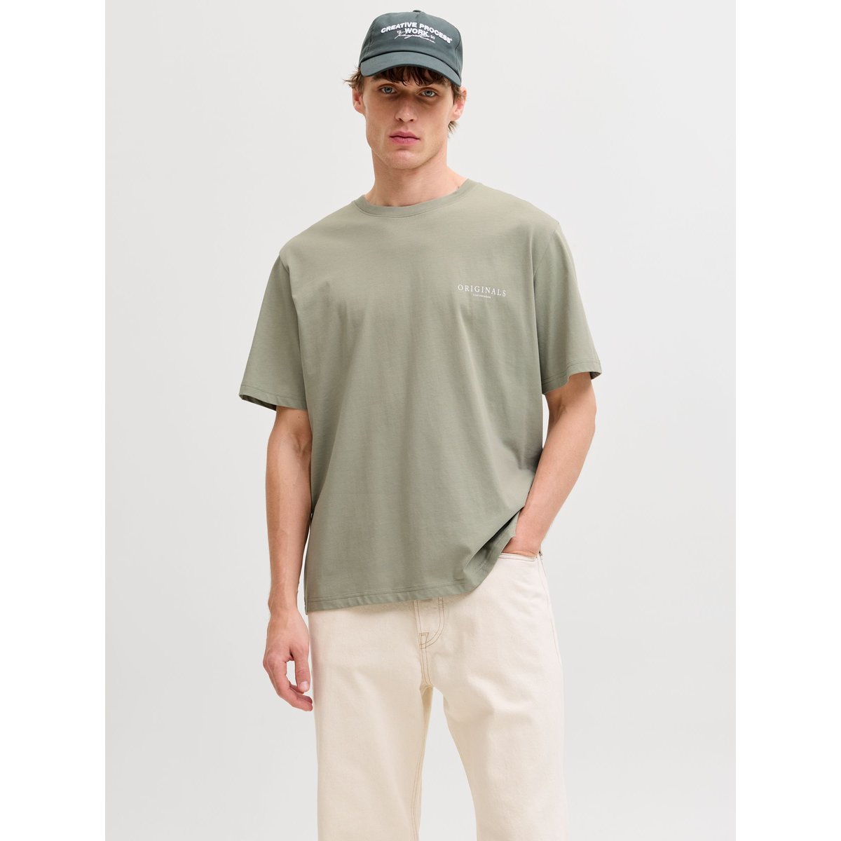 T-shirt manches courtes vert kaki, JACK & JONES