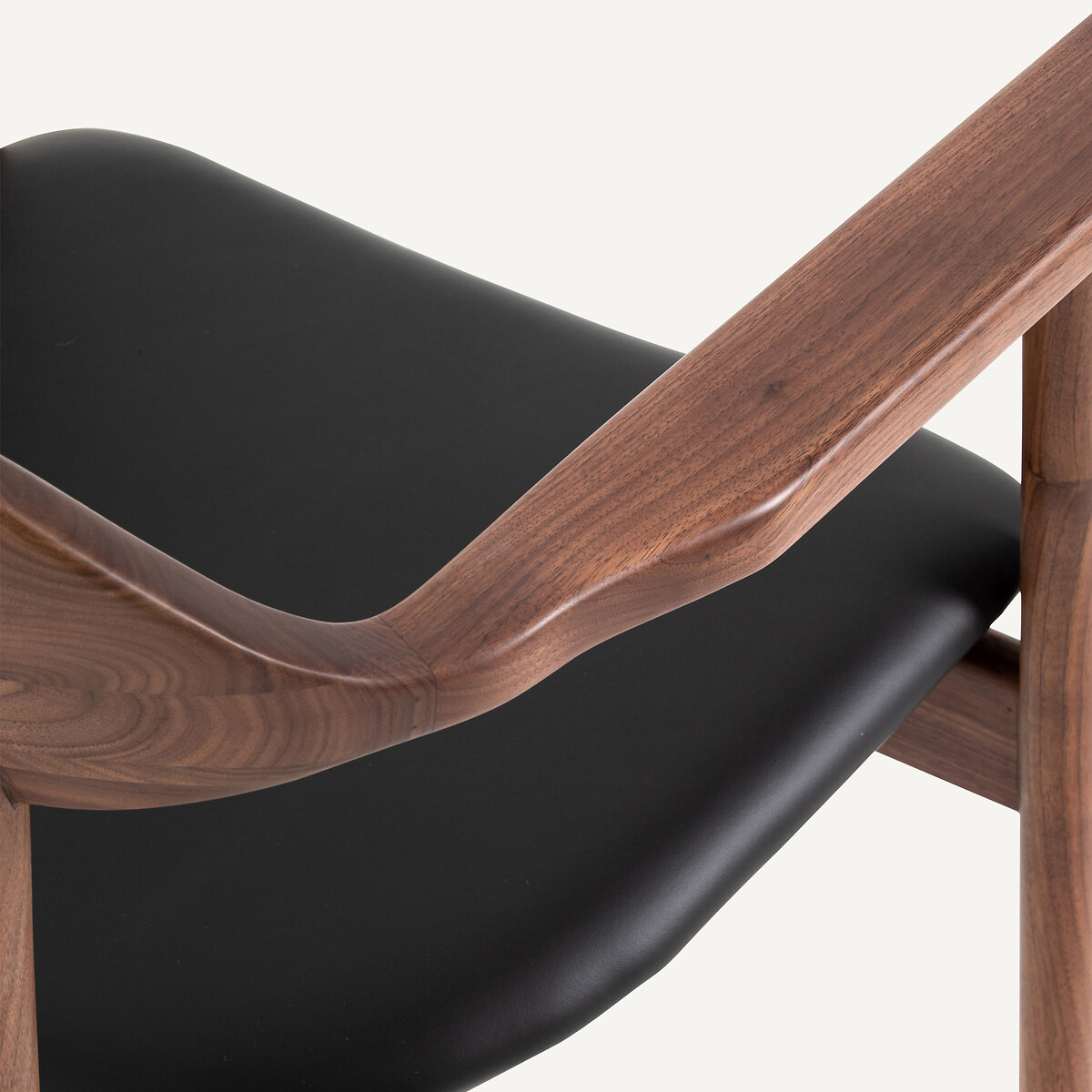 Fauteuil de table noyer, plaqué et cuir Arié noyer, AM.PM