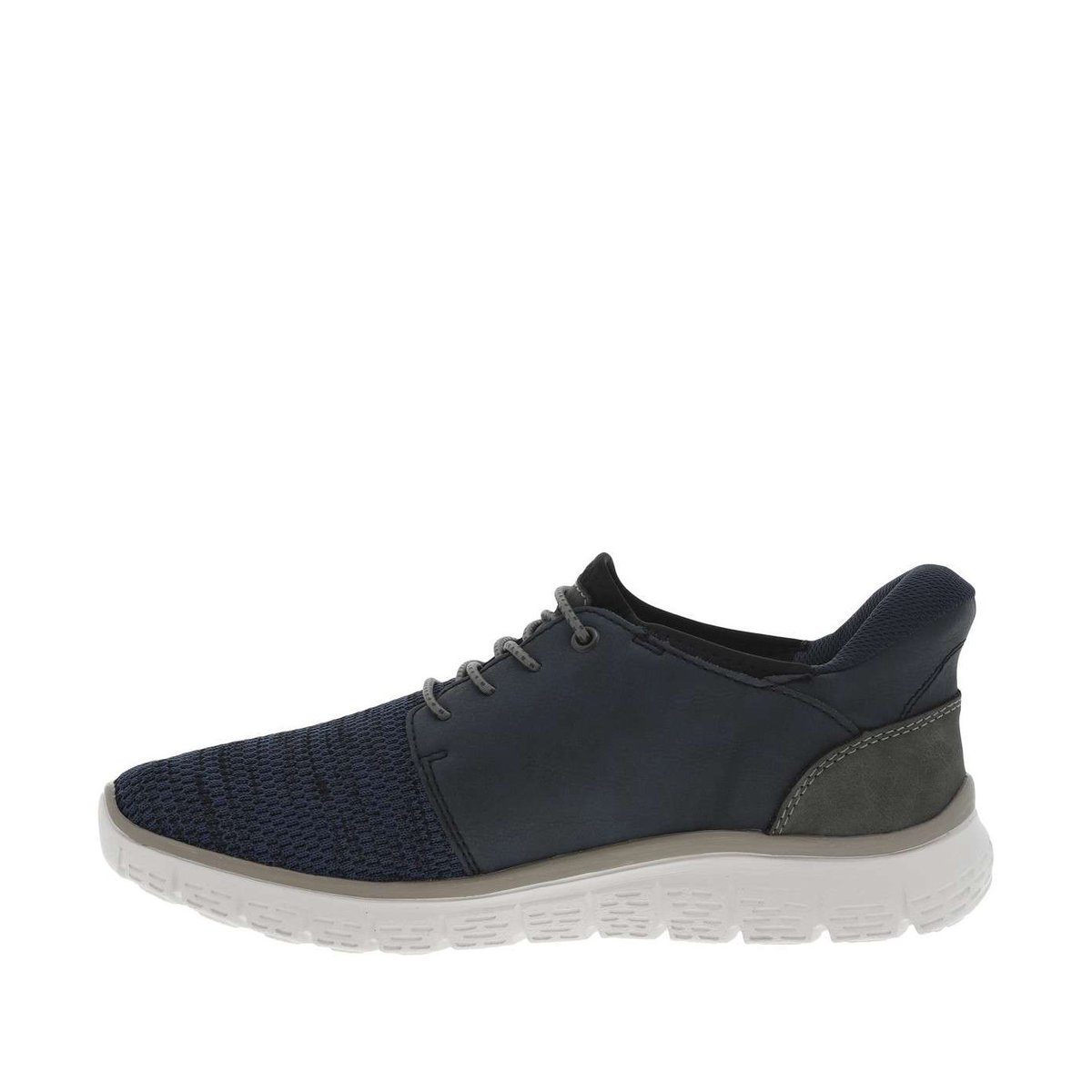 Sneakers kaki à talon plat et à lacets élastiqués kaki avec marque embossée marine, RIEKER