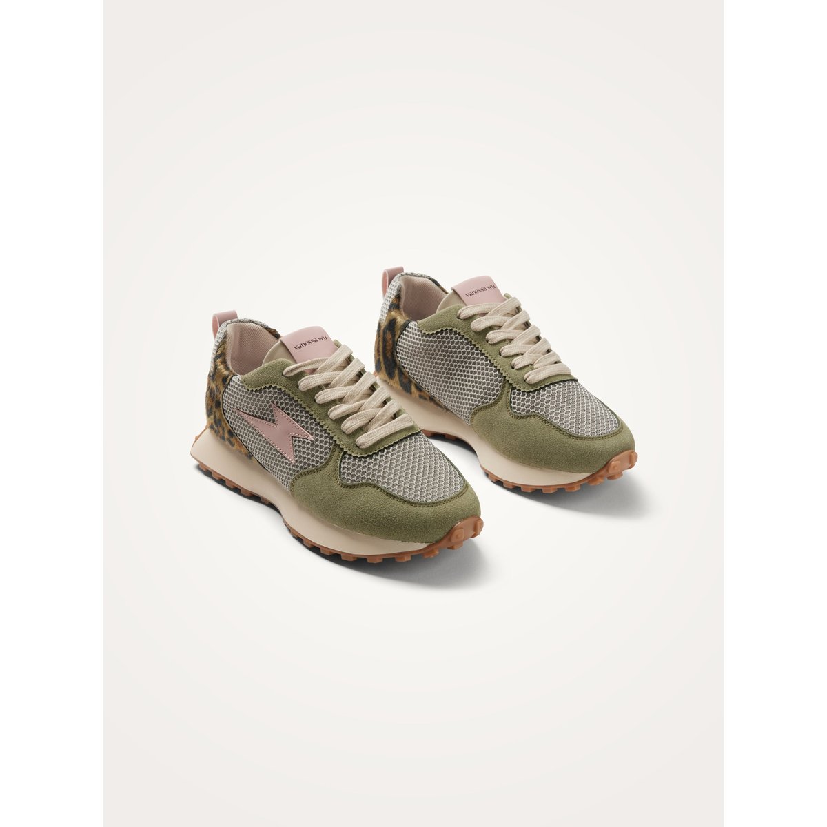 Baskets éclair à lacets avec semelle running FLOW Emblem vert, VANESSA WU