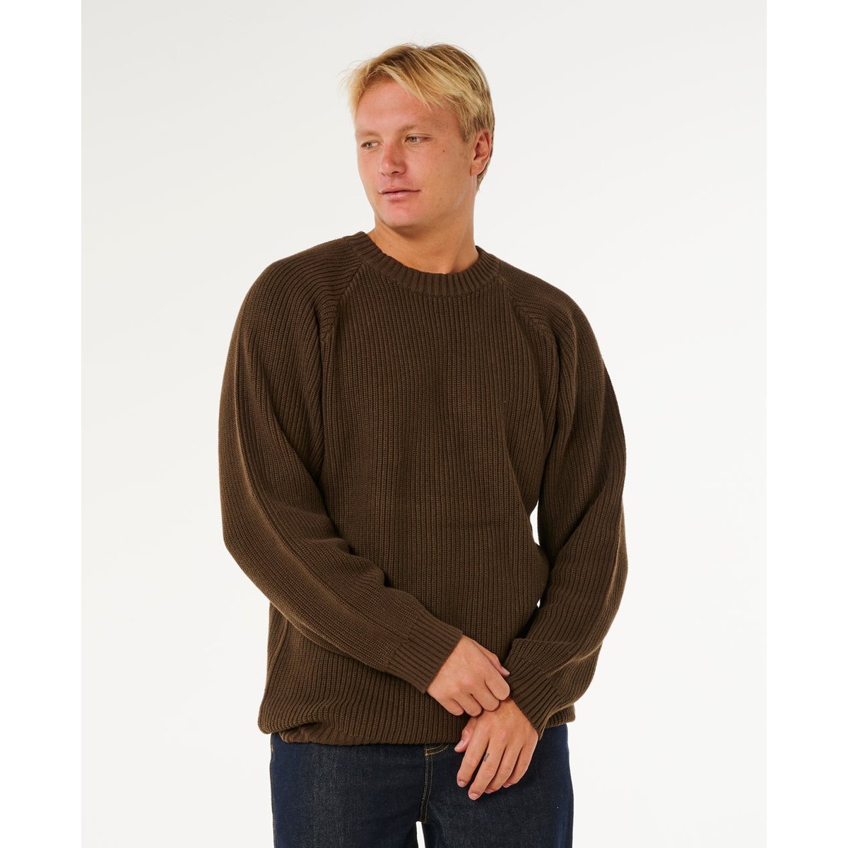 Pull PREMIUM SURF CREW KNIT café, RIP CURL