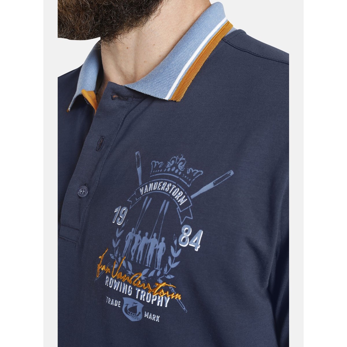 Polo ORVAR bleu foncé, JAN VANDERSTORM