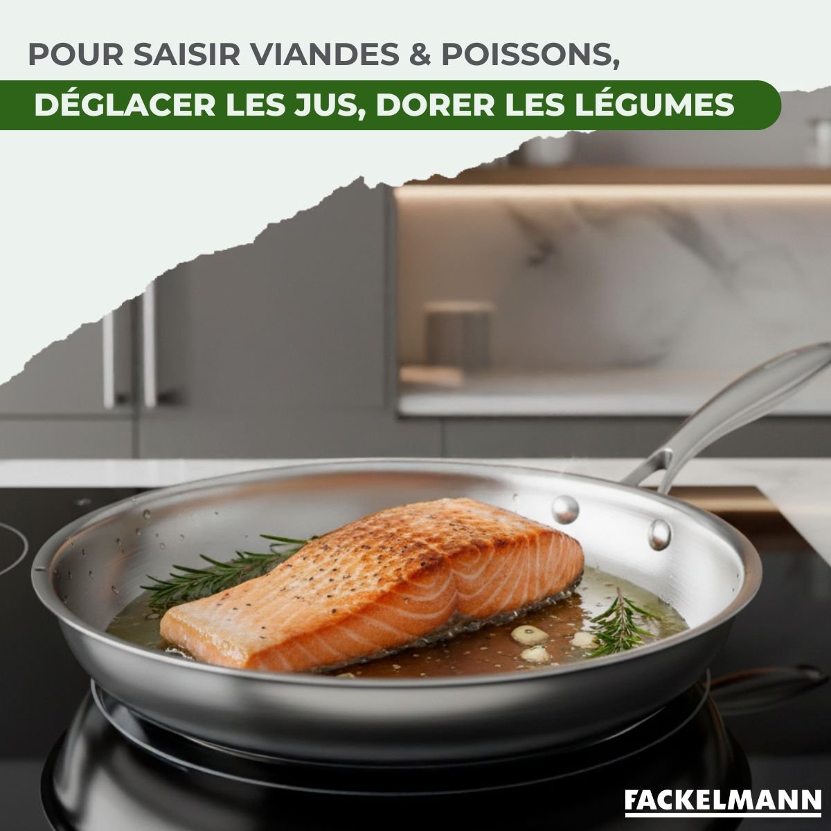 Poêle à Frire 26 cm et Gril 28 cm Triply et couvercle VITA3 gris, FACKELMANN