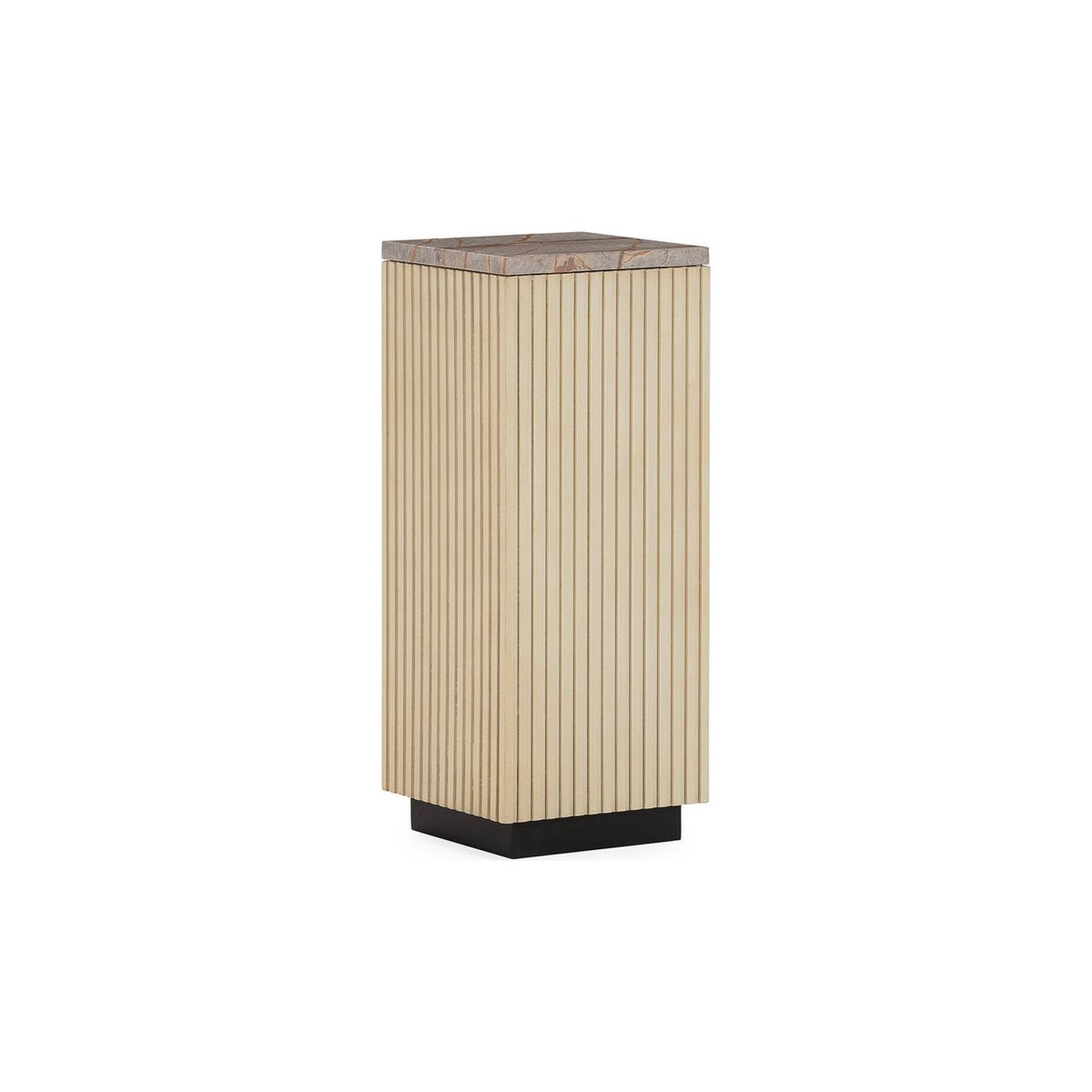 Colonne d'appoint en bois et marbre blanc/vert, RECOLLECTION